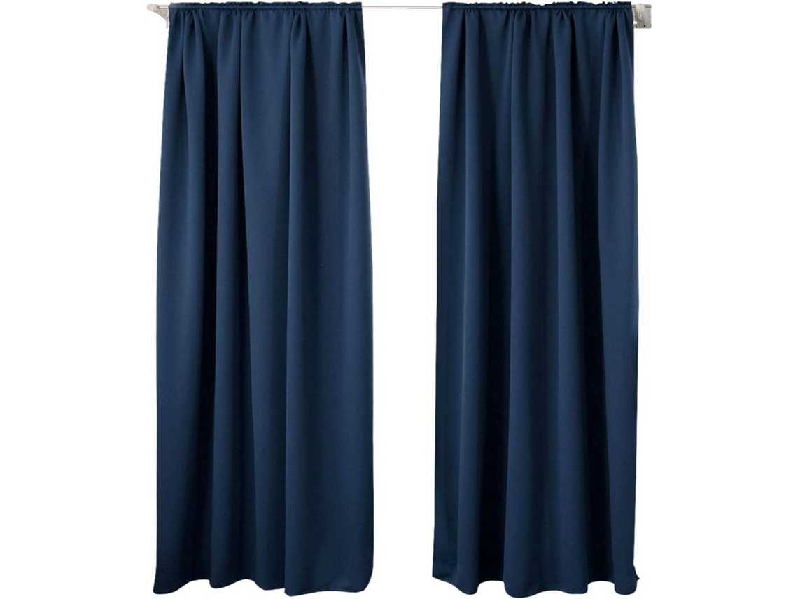 Cortina Blackout Térmica, Privacidade, 2 Peças, 135 X 225 Cm, Azul