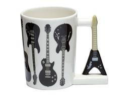 Caneca de cerâmica com alça em formato de guitarra PUCKATOR