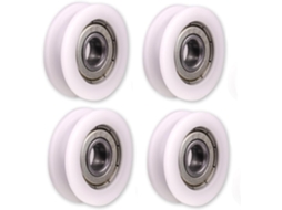 4 Roldanas De Nylon Com Ranhuras - Para Portões De Correr, Barras De Canto, Gavetas - 5x24x7 Mm
