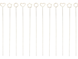 30 alfinetes de ferro dourado em formato de flor, com design floral, ideais para marcadores de lugar, recados e outros itens.