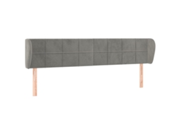 Cabeceira de Cama C/ Abas Veludo Cinzento Claro MAISON EXCLUSIVE (163x23x78 cm)