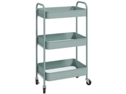 Carrinho auxiliar com 3 níveis, 3 cestos, aço, 40,8x33,5x60,5 cm, branco VOLTEDGE