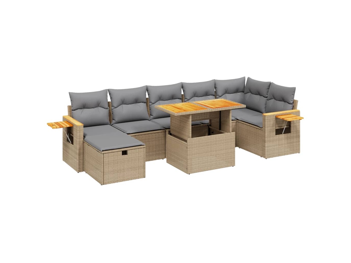 Garden Sofa Set, Garden Sofa Sets Vidaxl Bege Rattan / Vime (n/a)
