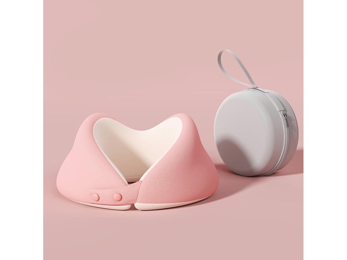 Manta de Memória e Viagem com Almofada Pescoço ZSANFS rosa com Caixa de Couro