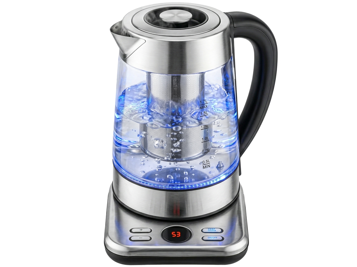 Chaleira elétrica 1,7l 2200w com termostato e coador de chá S/MARCA