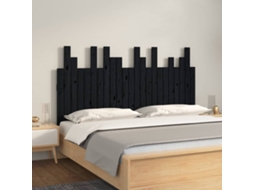 Cabecero de pared 146,5x3x80 cm Madera maciza de pino negro