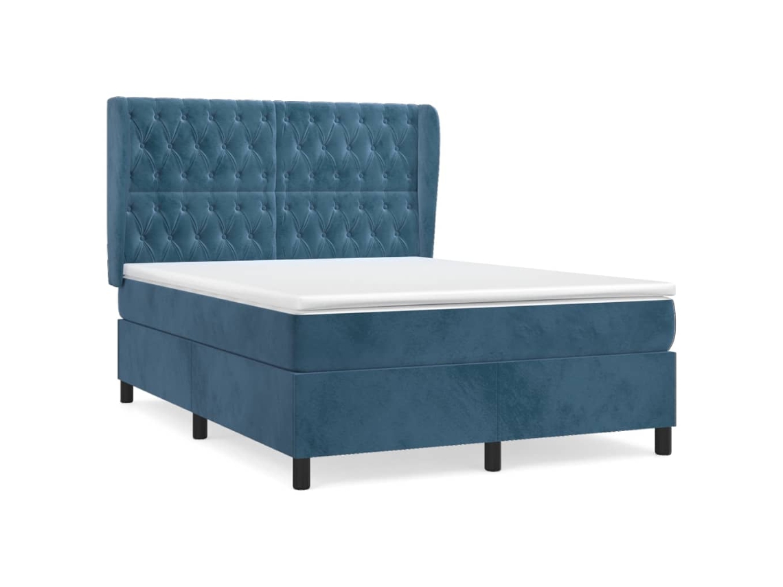 Box Spring Bed, Box Spring Beds Vidaxl Azul Veludo (140 X 200 Cm)