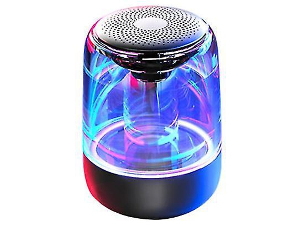 Alto Falante Bluetooth Mini Led Multicolorida 12h Reprodução Tf/aux Estéreo Hd Casa/ao Ar Livre/festa Presente Preto Yizhood
