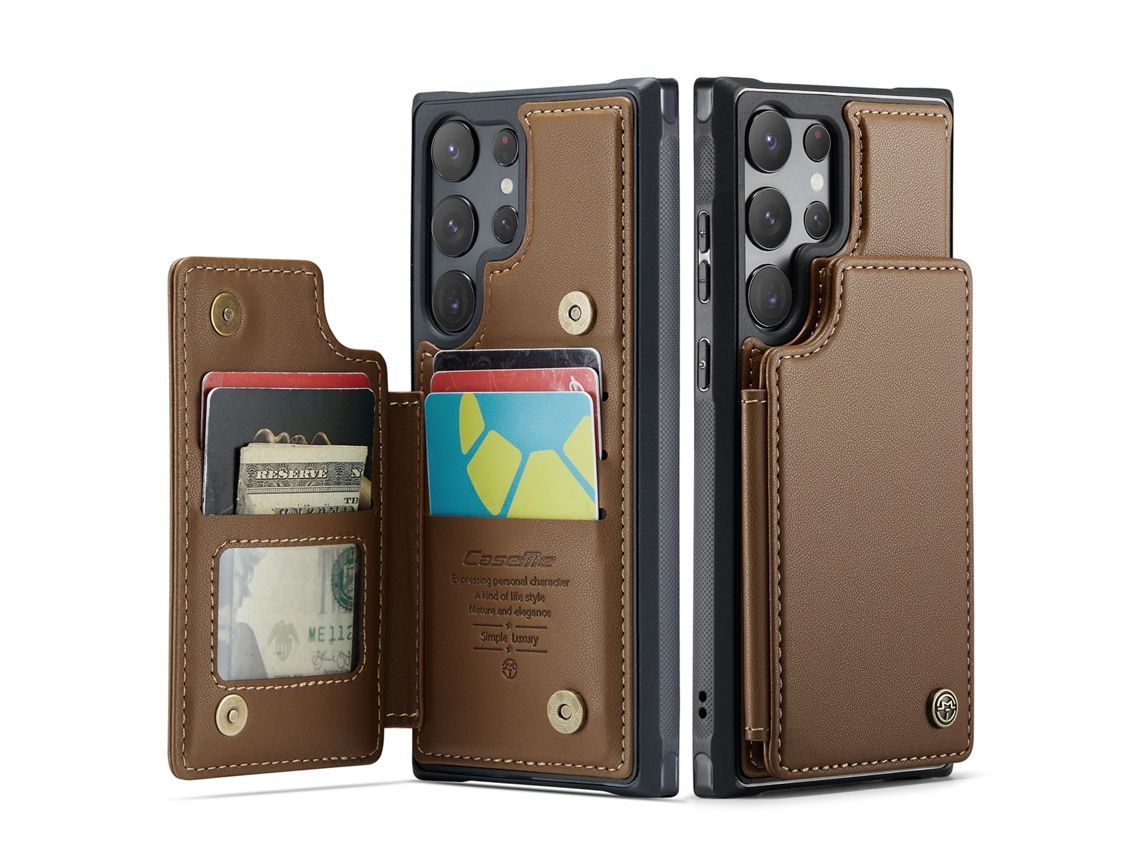 Capa De Couro Dobrável Multifuncional Para Celular.marrom - Iphone 16