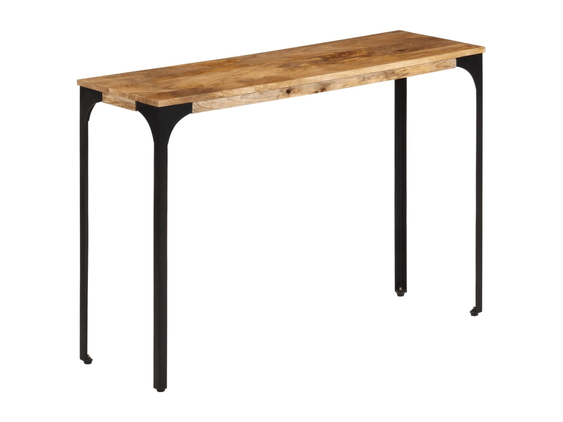 Vidaxl Mesa Consola 110x35x76 Cm Mangueira Maciça/ferro Castanho