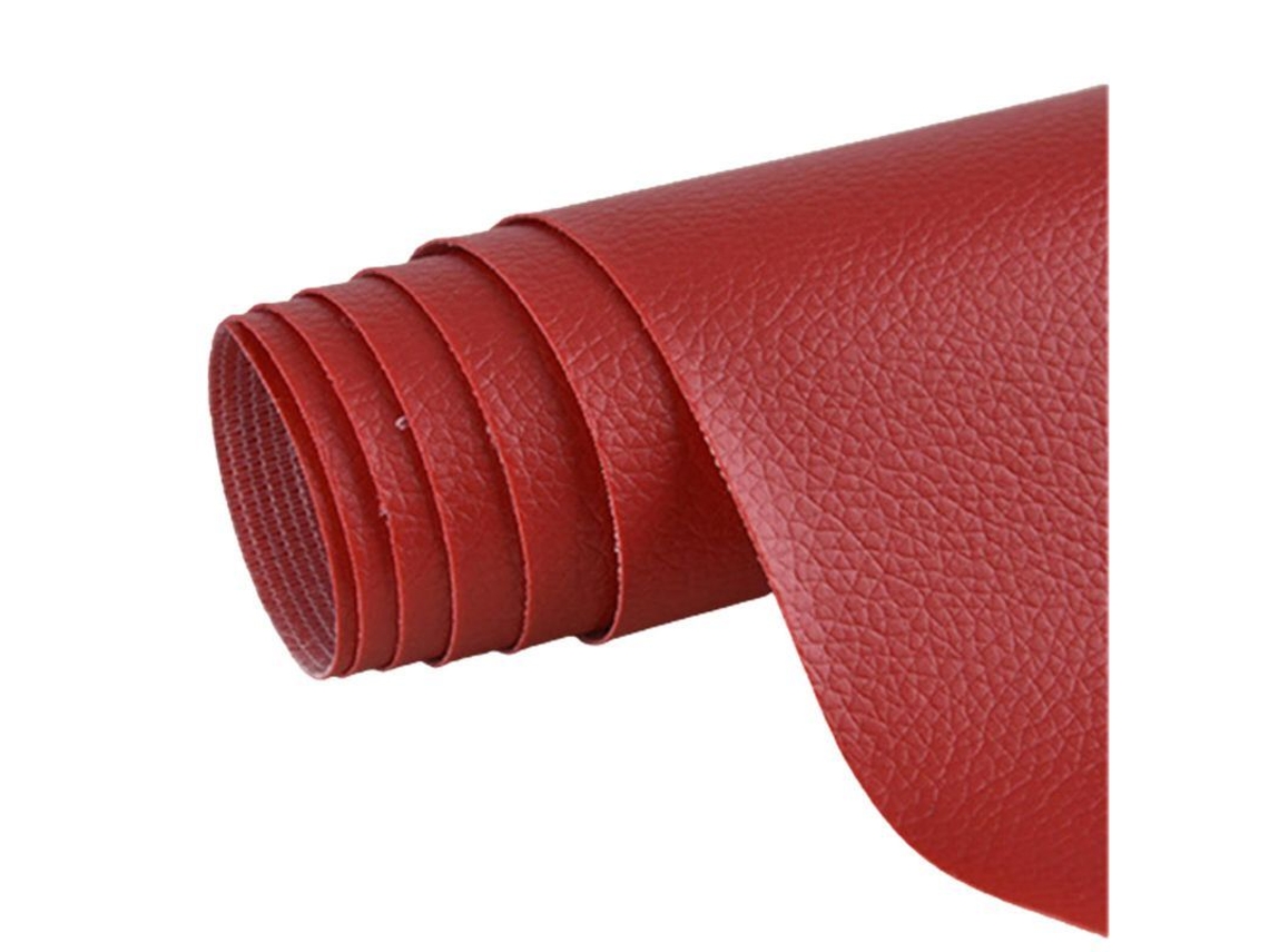 Parche Autoadhesivo De Reparación De Cuero Pvc Para Muebles Sofá Hogar 50x137cm Resistente Y Fácil De Cortar Rojo