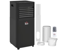Ar Condicionado Portátil de 7000 Btu com controle remoto, timer de 24h, para ambientes até 26 m², classe energética A, preto ZENCORE SERVICES