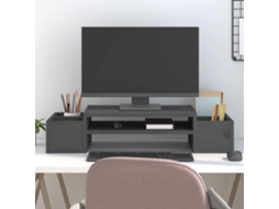 Vidaxl Suporte Para Monitor 70x27,5x15 Cm Pinho Maciço Cinzento