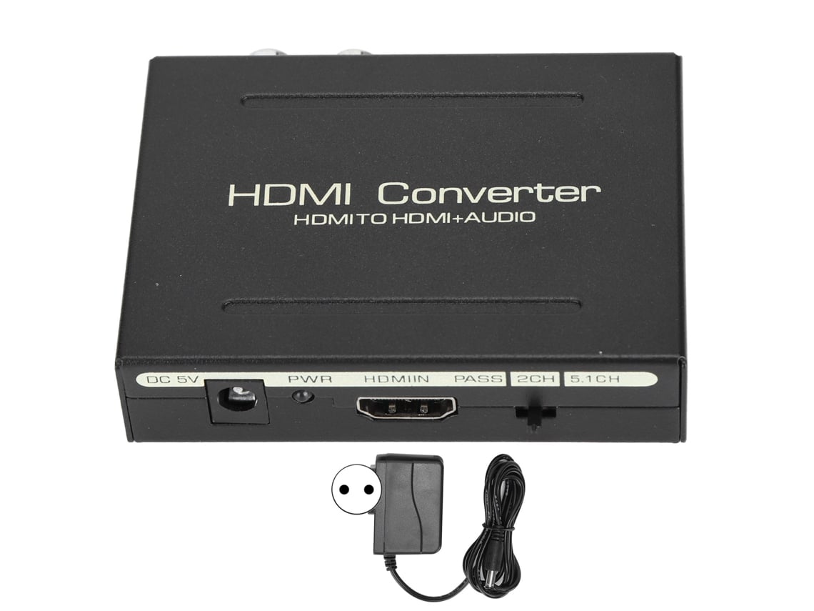 Extractor De Áudio Hdmi Para Hdmi Spdif Óptico E Rca L/r Adaptador Plug 100‑240veu