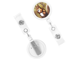 Porta Crachá Retrátil Resistente, Porta Crachás Retrátil Com Selo Esquilo Nozes de Jantar, Chaveiros Com Clipe