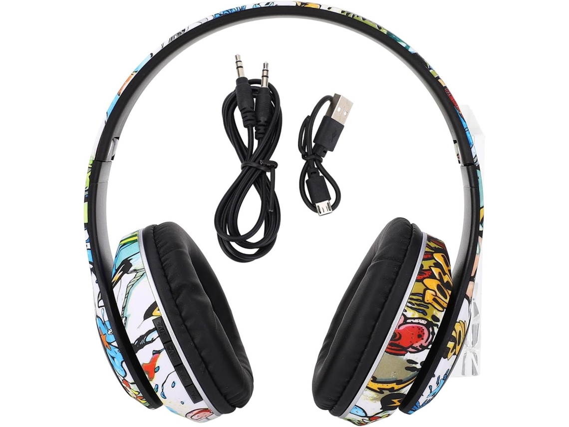 Sxhlseller Casque Bluetooth Com Design Graffiti Innovant, Sans Fil Com Basses Profondes, Reduction Du Bruit Et