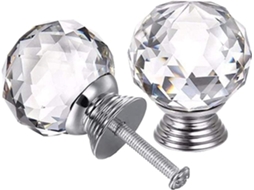 Puxador De Vidro, Puxadores De Cristal Para Portas, Puxadores De Cristal Para Gavetas, 4 Peças, 40mm, Vidro Transparente