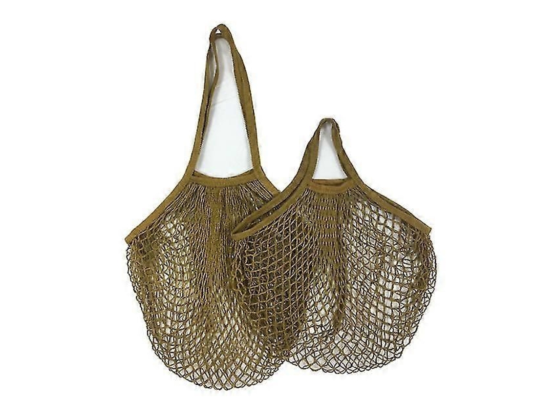 Sacola De Compras Reutilizável, Portátil, Em Malha, Para Armazenar Frutas E Verduras. Sacola Dobrável E Ecológica De Algodão Para Compras (2 Unid