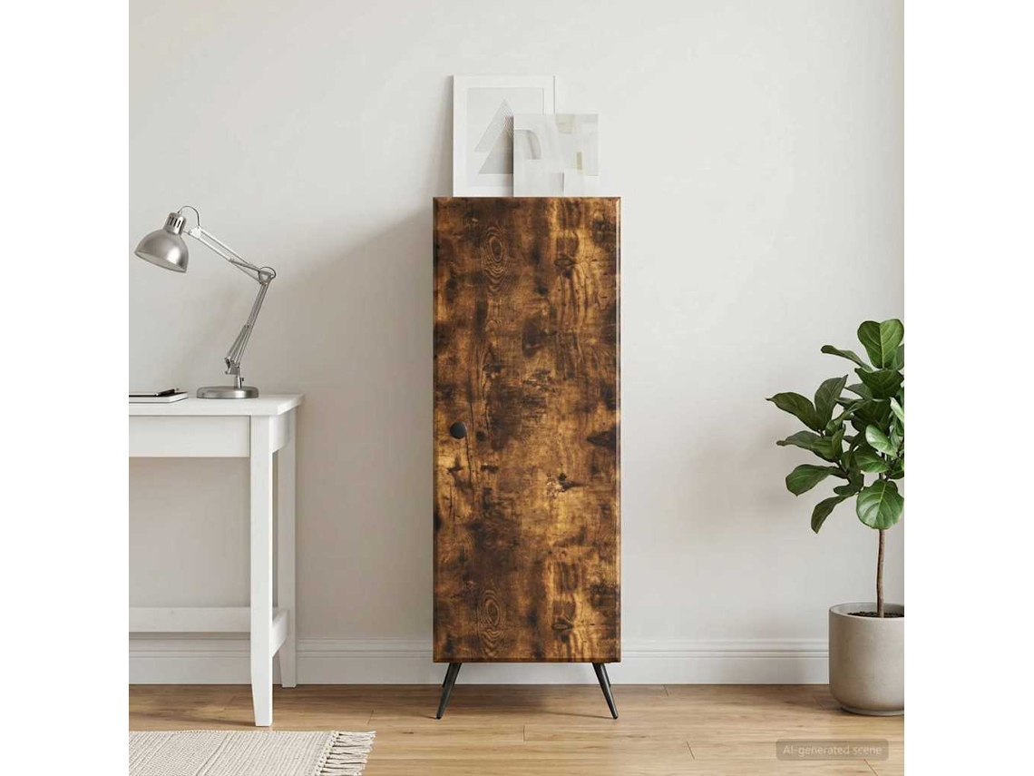 Vidaxl Buffet Carvalho Fumado 33 X 34,5 X 90 Cm Derivados De Madeira