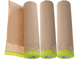 3 rolos de papel adesivo para mascaramento, película protetora transparente para pintura.