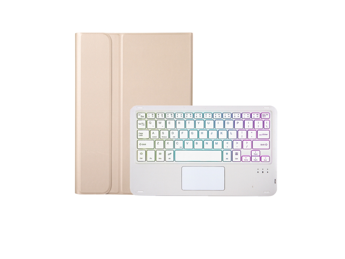 Capa de Teclado Bluetooth para Lenovo Pad Pro 11.5 J716f Retroiluminação Sensível Ao Toque ,português, Dourado e Branco XIAOMOYU
