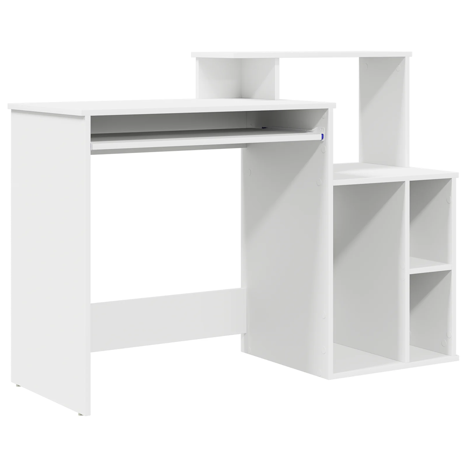 Mesa Com Armazenamento Branca Madeira Reconstituída Vidaxl Branco Madeira