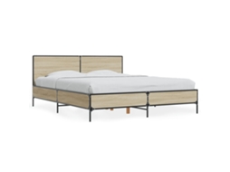 Bed Frame, Bed Frames Vidaxl Marrom Madeira Processada (160 X 200 Cm)