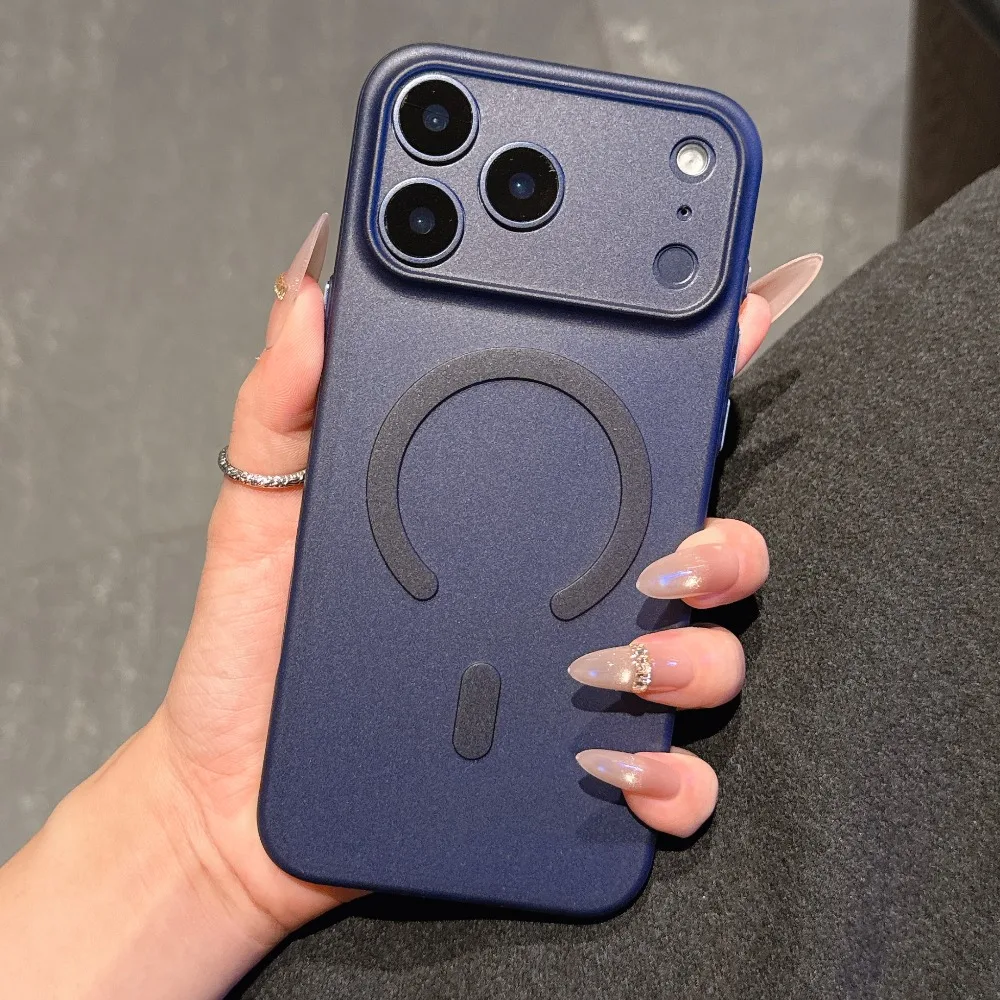 (azul, Iphone 12 Pro Max) Caso De Telefone Fosco Fino E Leve Para Iphone, Suporte Magsafe Magnetic Suction