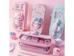 Estojo Grande De Pu Com Estampas Kawaii Da Hello Kitty, Cinnamoroll E Melody Lápis Escolares, Bolsa, Estojo, Acessórios, Materia Aquaforge