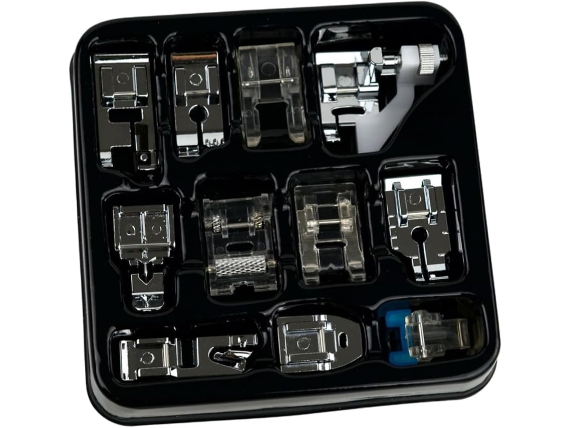 Kit de 11 Peças Calcadores Topbathy para Máquinas de Costura, Acessórios Robustos e Variados