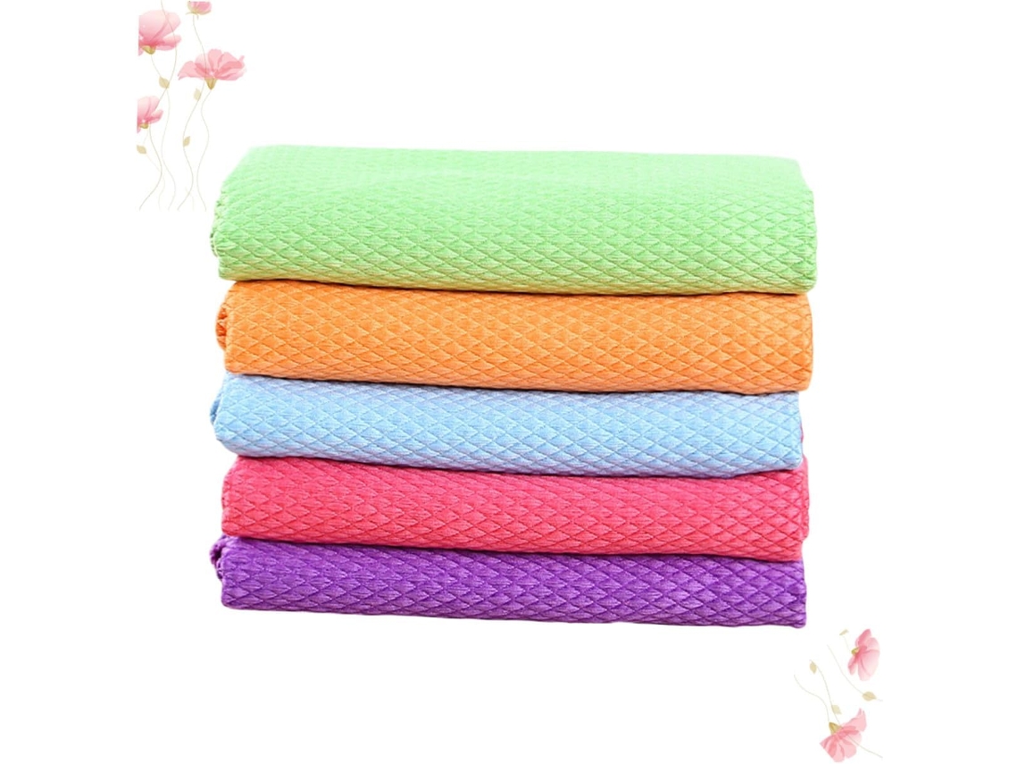 Conjunto De 5 Panos Limpeza Microfibra, Absorventes, Laváveis E