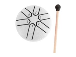 Tambor de Língua de Aço 3 Polegadas 6 Notas para Meditação Yoga Terapia Sonora Branco
