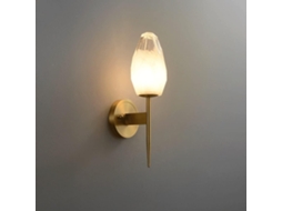 Applique Mural Dourada, De Metal, De Vidro, Moderna, 9, Para Quarto