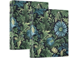 Conjunto de 3 rolos de massa com estampa floral verde, 1, 5 dobras e embalagens internas, pacote com 1 ou 2 adesivos de mesa.