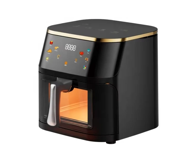 Forno/fritadeira Elétrica Quadrada Inteligente de Design Moderno com Grande Capacidade de 12l MDUG (preto)