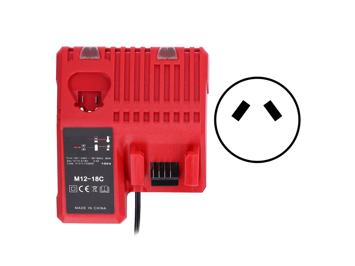 Carregador De Manutenção De Bateria De Lítio 100-240v Para Milwaukee M12 M14 M18 Plug Au