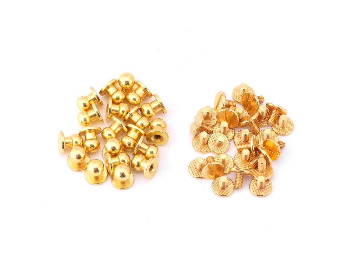 Botões Prega Latão Sólido 8x6mm Dourado