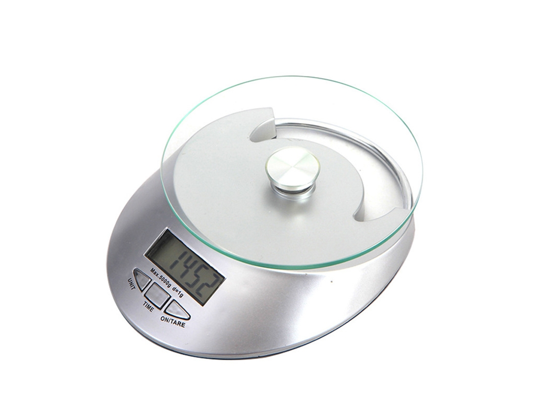 Balança De Cozinha Romana Prateada, Com Visor Lcd, Para Alimentos. -aquaforge