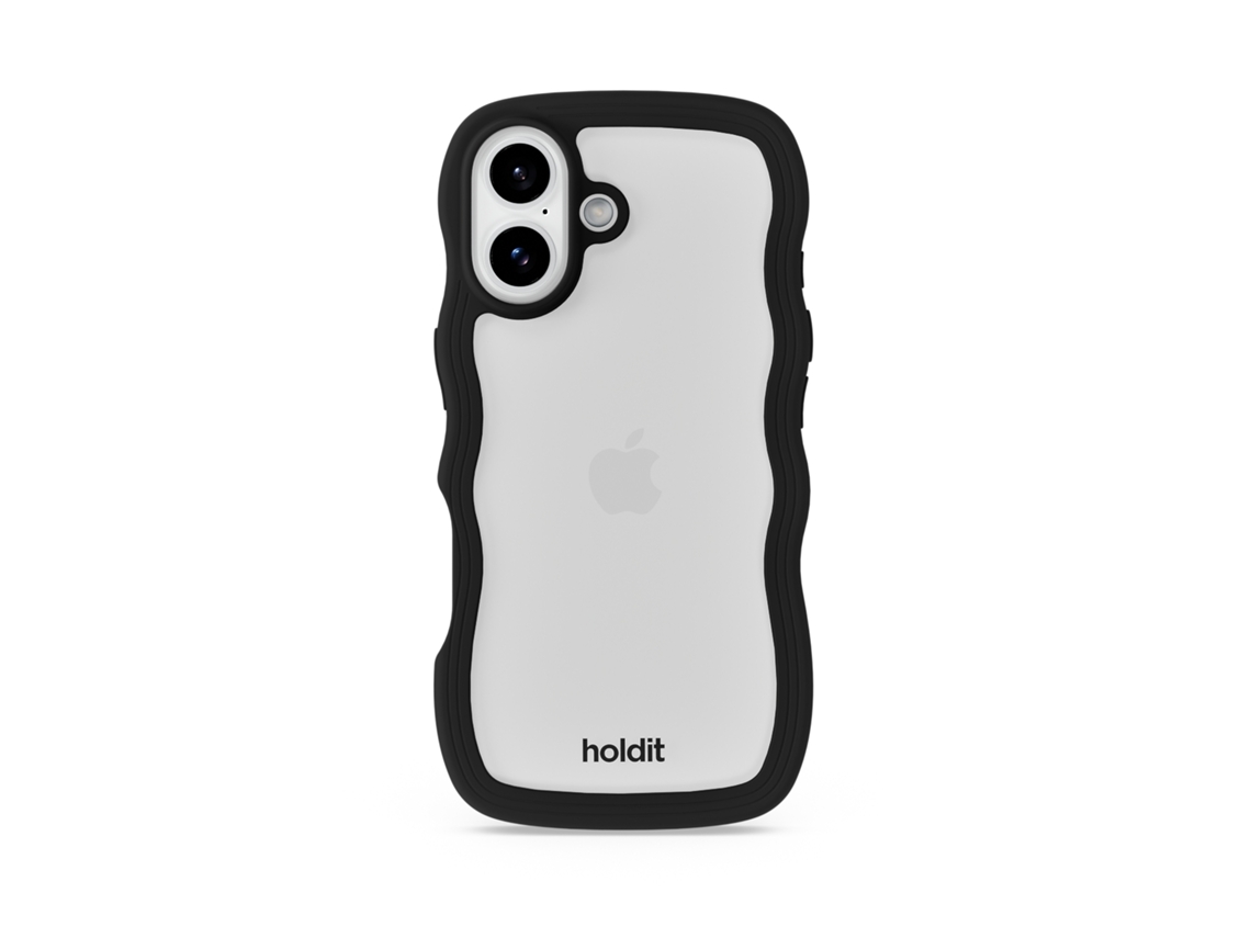 Capa Para Iphone 17 Com Estampa Ondulada Preta/transparente