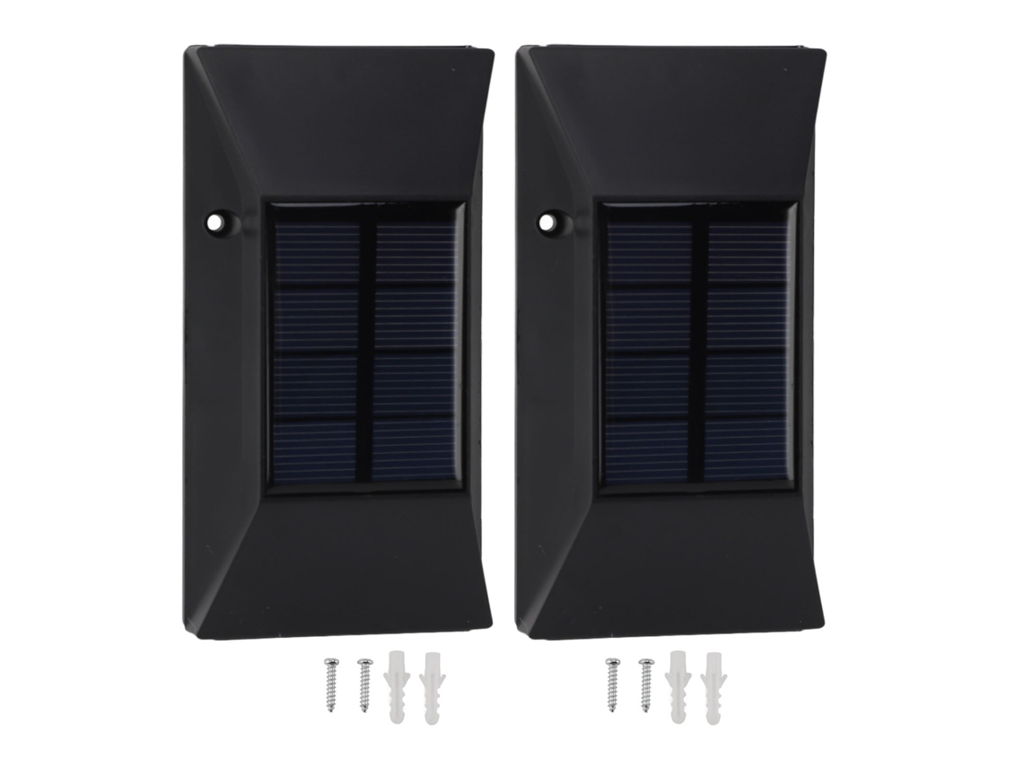 Rebe-2 Sets De Luces Solares Para Pared Ip65 Impermeables Con Iluminación Cálida Arriba Y Abajo Para Exteriores Jardín Cerca