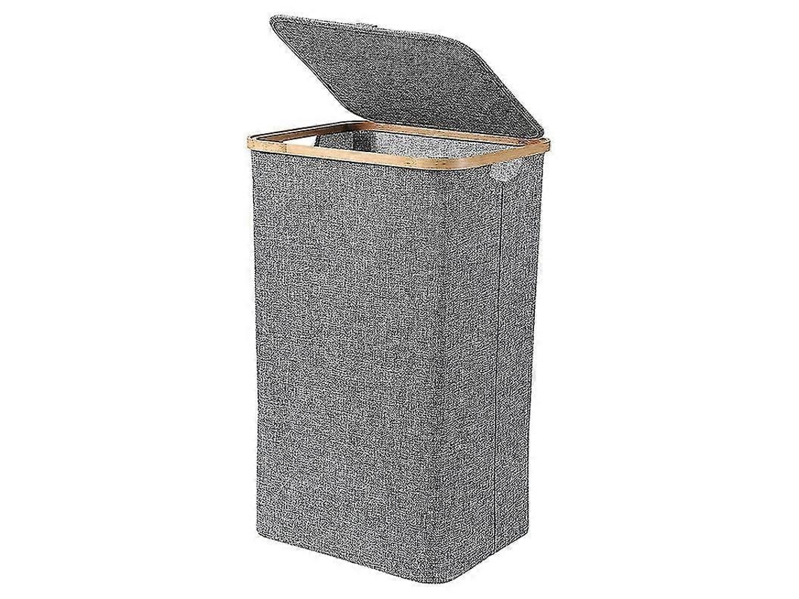 Cesto De Roupa Suja Em Bambu Para Organização