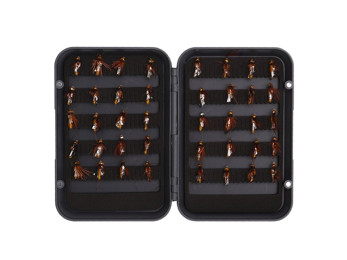 Kit 40 Mosca Pesca Vôo Caixa Impermeável