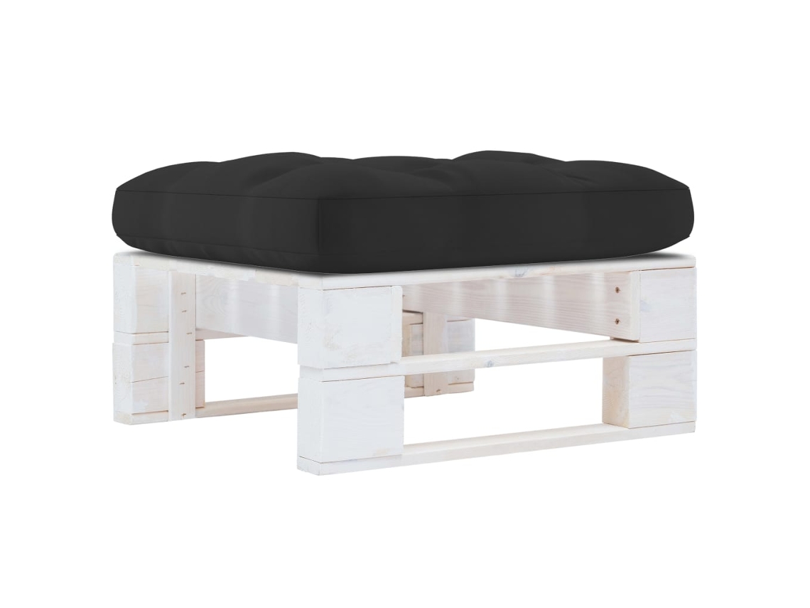 Vidaxl Otomano De Paletes Para Jardim Pinho Impregnado Branco