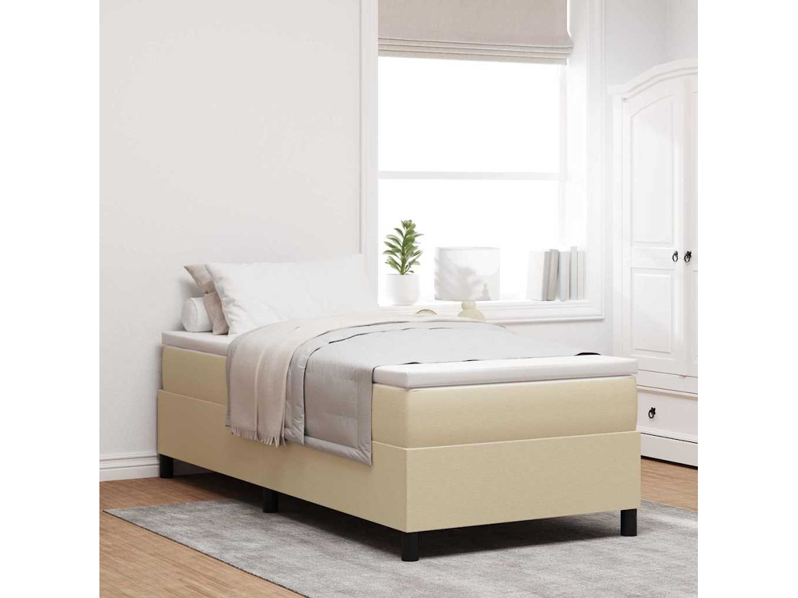 Vidaxl Cama Box Cinza Claro E Branco 100 X 200 Cm