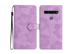 Capa De Couro Para Celular Com Estampa Floral Em Relevo