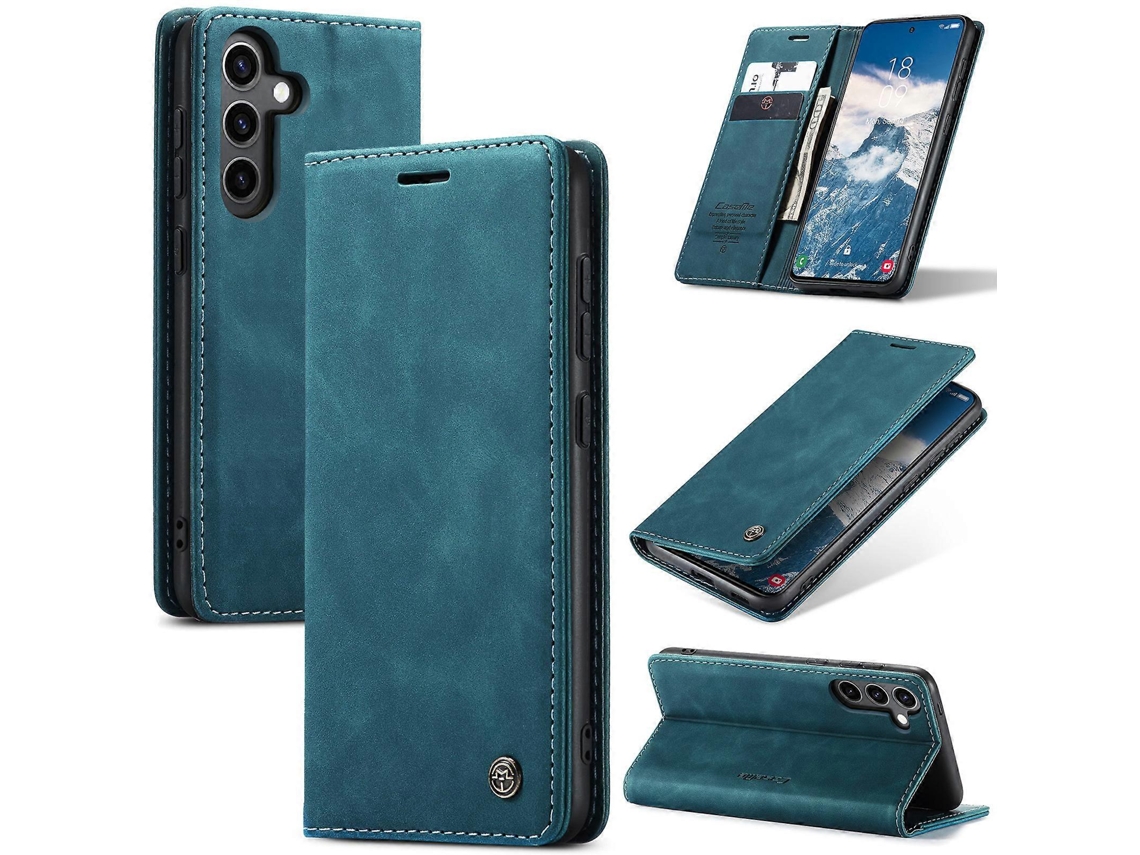 Compre Para Samsung Galaxy S24 Fe Capa Caseme 013 Series Suporte Para Cartão Capa De Couro Para Celular Caseme Azul