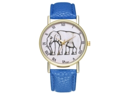 Relógio de casal Zhoulianfa Quartz com pulseira de PU e mostrador redondo (safira)