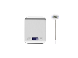 Balança de Cozinha de Aço Inoxidável com Bateria, Capacidade de 10 Kg e Visor Lcd AQUAFORGE