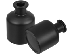 Conjunto De 2 Frascos Difusores Cilíndricos De Vidro Preto De 50ml Com Design Elegante.