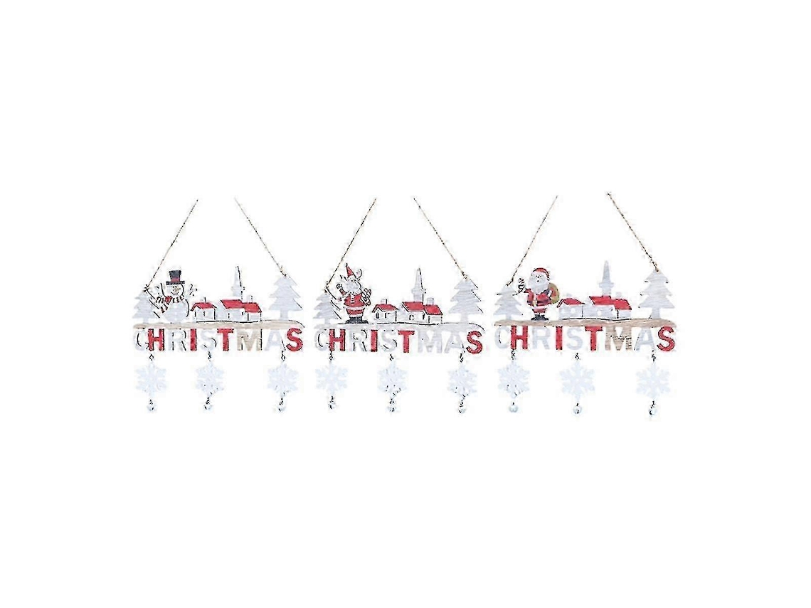 Enfeites De Natal De Madeira Para Pendurar Papai Noel Feliz Natal Decorações Para Árvores De Natal Para Casa Olysi Shop